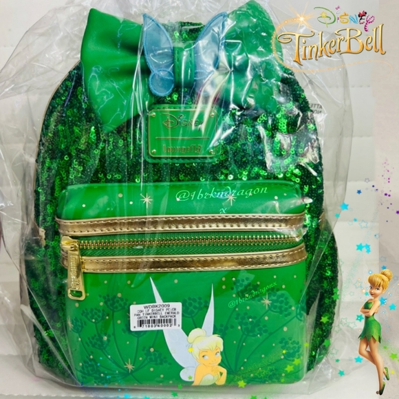 Tinkerbell Christmas Exclusive Disney Sequin Emerald Green Tink Backpack & Gift main image 14